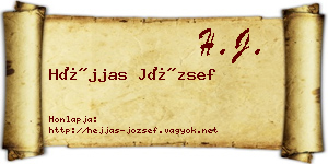 Héjjas József névjegykártya